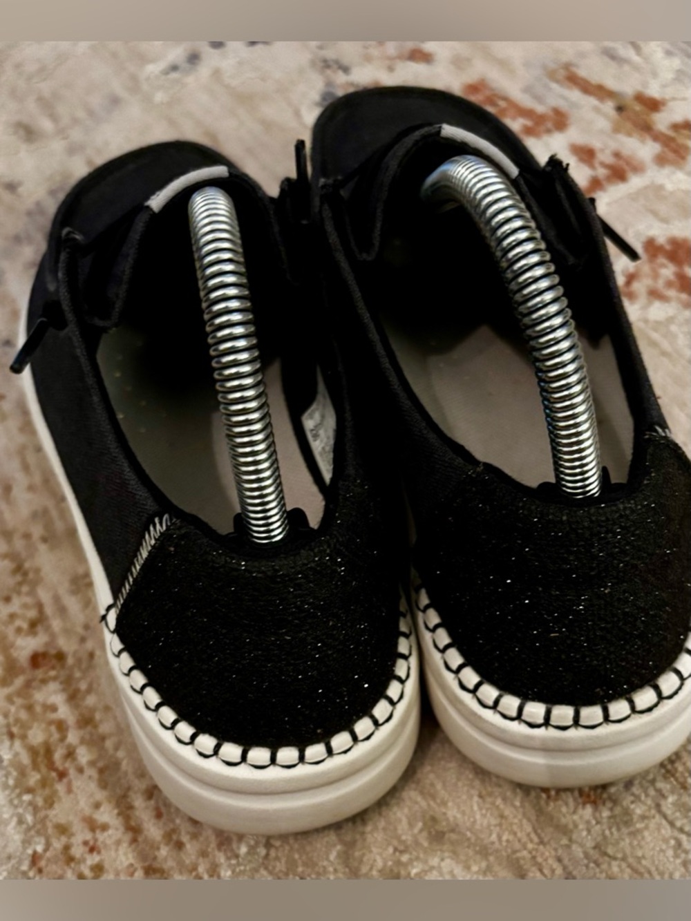 Hey Dude Black Sparkle Wendy Rise Slip On Shoes - Picture 3 of 7